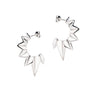 Fracture Silver Half Hoop Stud Earrings - laconicfinejewellery