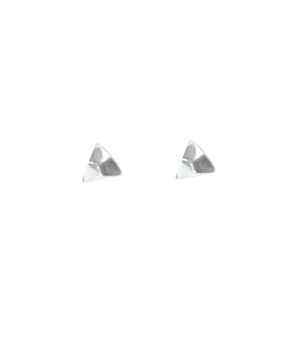Facet Silver Large Triangle Stud Earrings - laconicfinejewellery