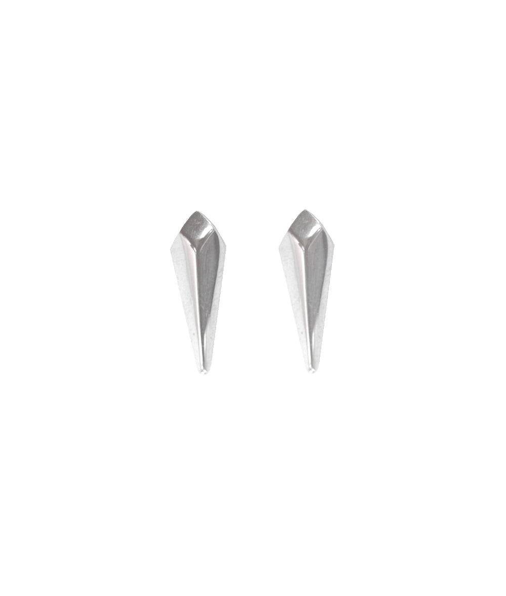 Facet Silver Long Stud Earrings - laconicfinejewellery