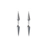 Facet Silver Long Drop Stud Earrings - laconicfinejewellery