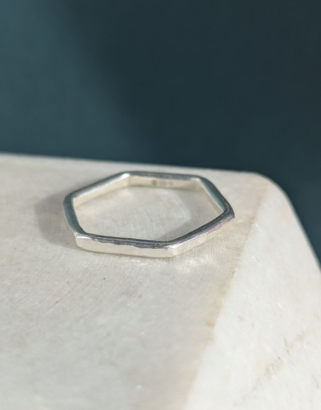 Causeway Silver Hexagon Ring