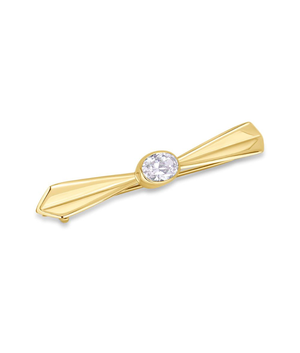 Valley Yellow Gold and Oval Diamond Brooch