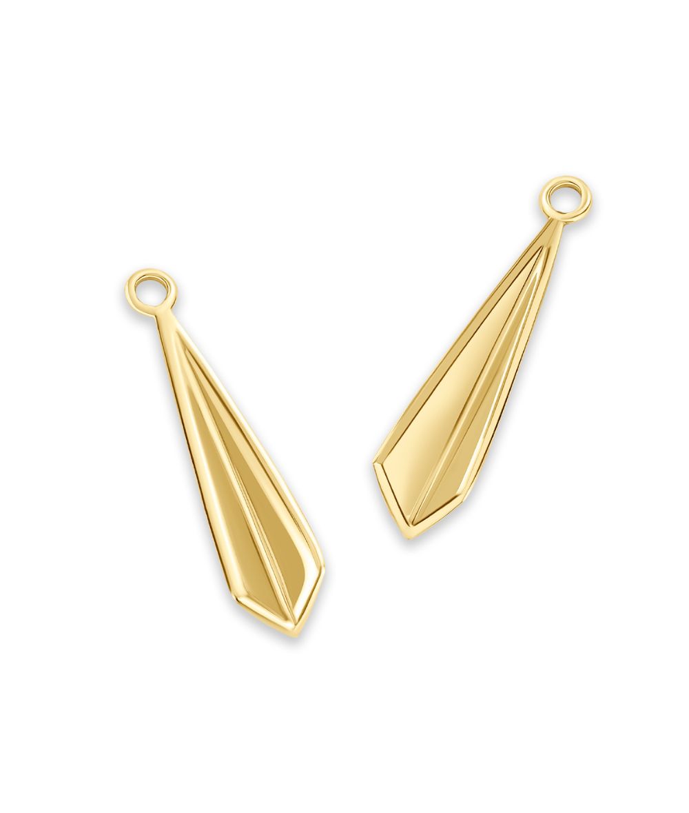 Valley Yellow Gold Earring Jackets Narrow