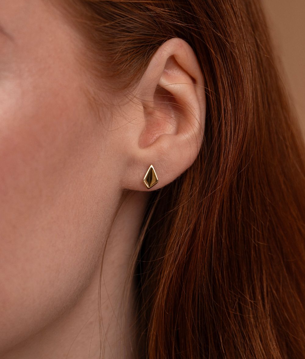 Valley Yellow Gold Stud Earrings