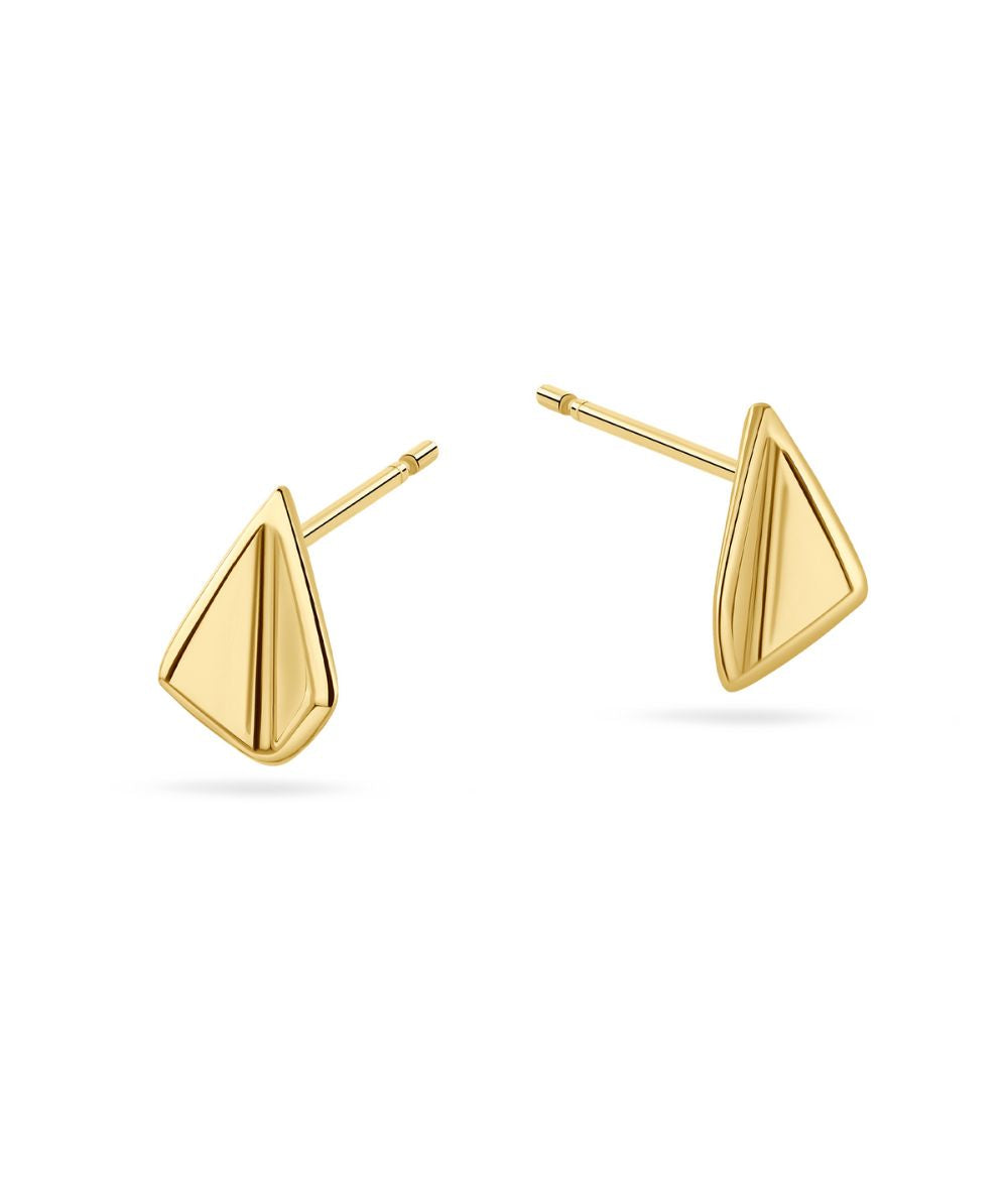 Valley Yellow Gold Stud Earrings